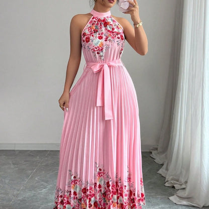 Maxi-jurk van chiffon met bloemenprint