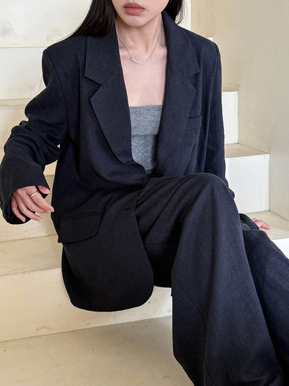 Womens Tencel Linen Blazer and Pants Set