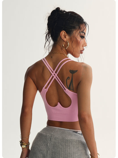 Peach Heart Cross Beauty Rug Yoga BH Sport