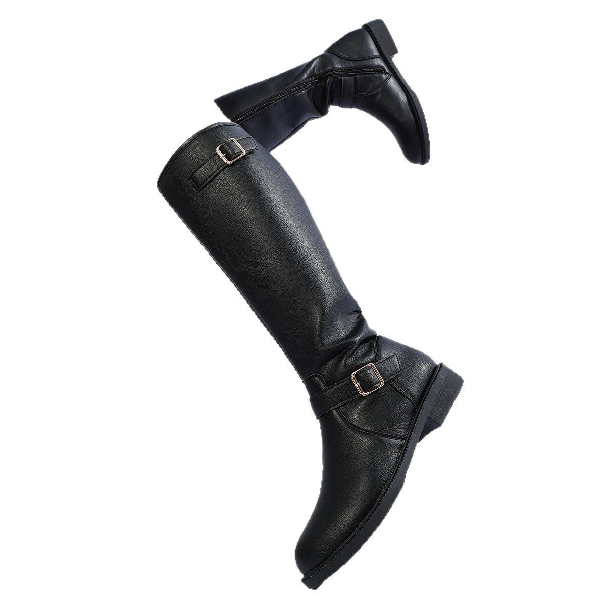Women Chunky Heel Side Zipper Knight Boots