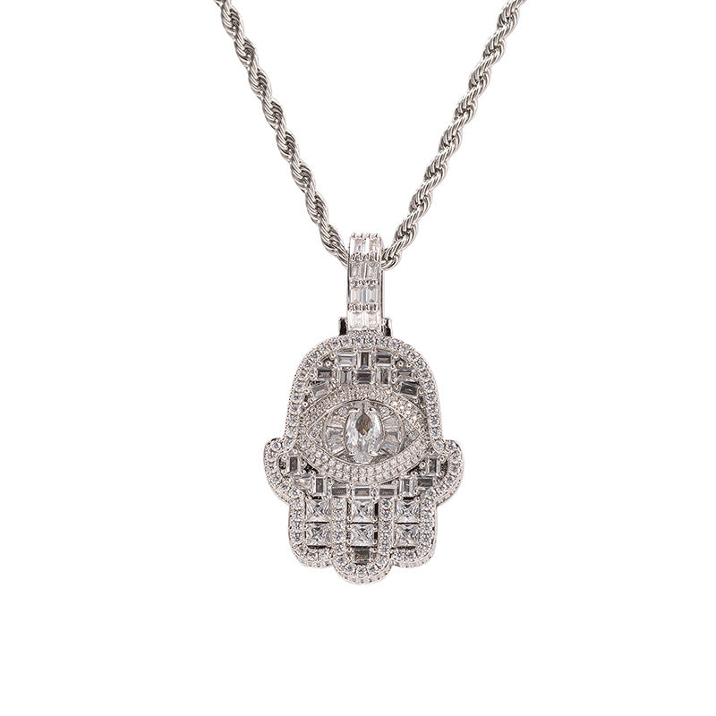 Full-diamond zircon necklace