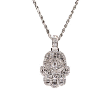 Full-diamond zircon necklace