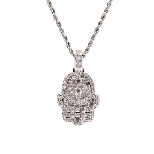 Full-diamond zircon necklace