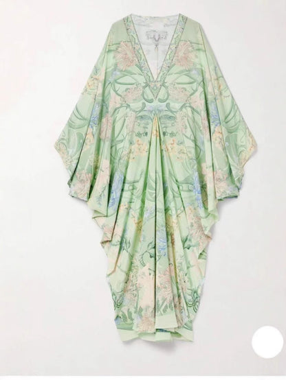 Flowy Printed V-Neck Dress