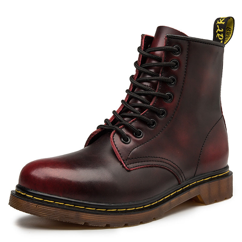 Men's Leather Martin Boots Mid Top Work Boots