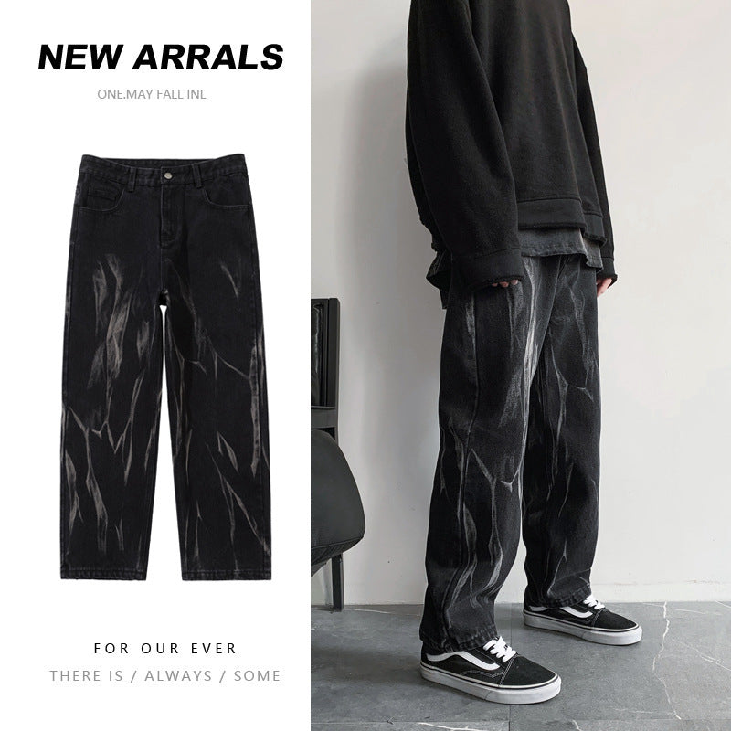 Hip-hop Tie-dye Baggy Jeans for Men