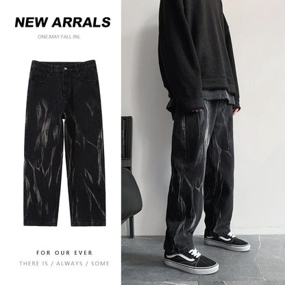 Hip-hop Tie-dye Baggy Jeans for Men