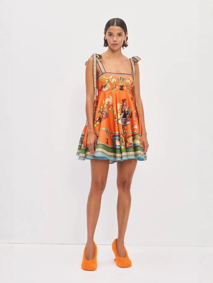 Casual Fashion Elegant Linen Lace-Up Dress