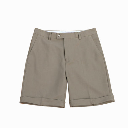 Men's 5-Point Shorts for Summer, Trendy, Slim Fit, Drapey, Cuffed, Versatile, British Style Suit Shorts, Dress Shorts