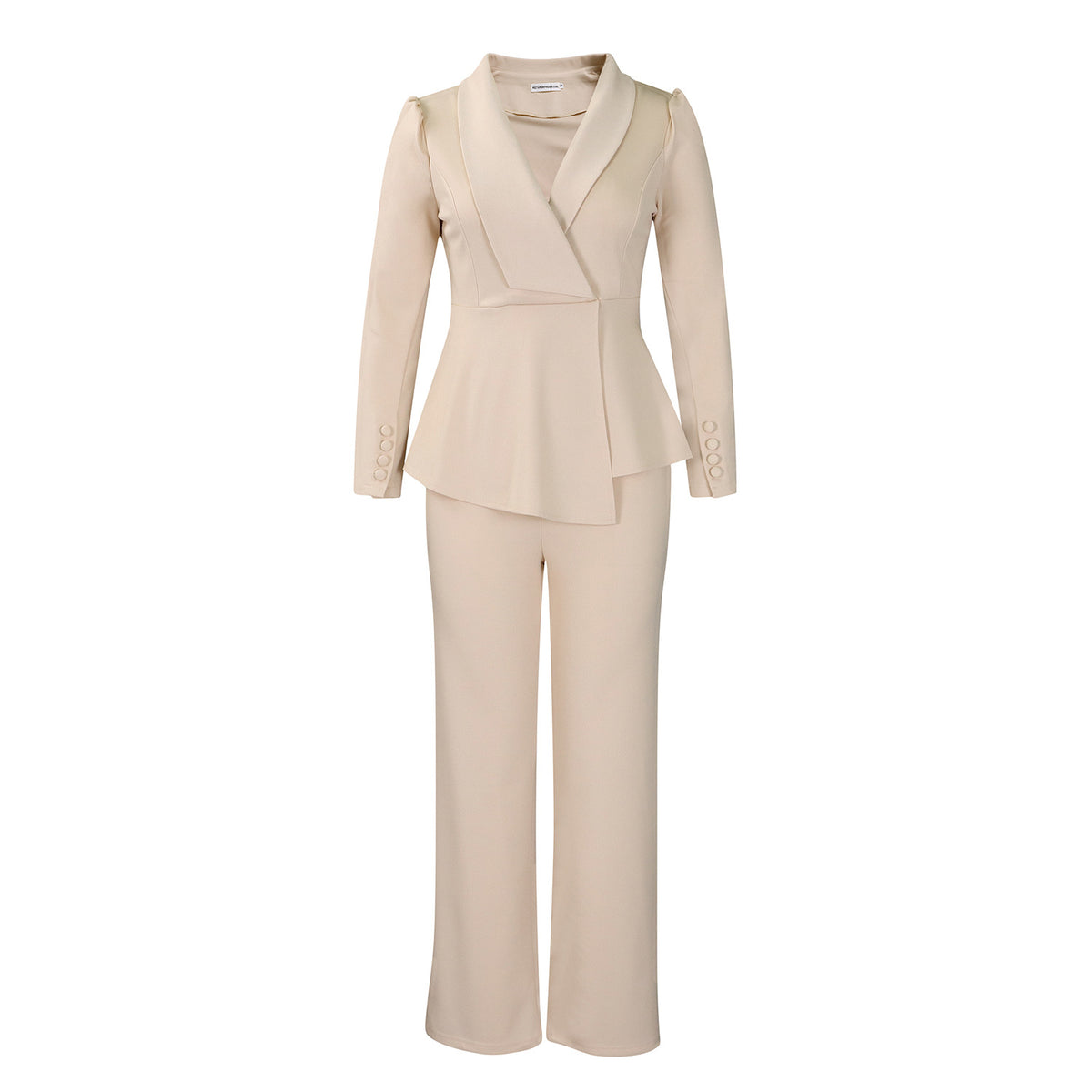 Elegant Women's Office Suit Set with Wide Leg Pants