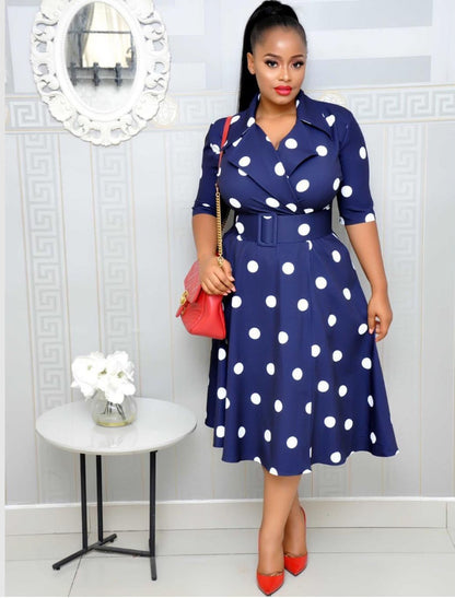 Dress with a suit collar