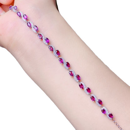 Verstelbare armband van magnesium aluminium granaat en sterling zilver