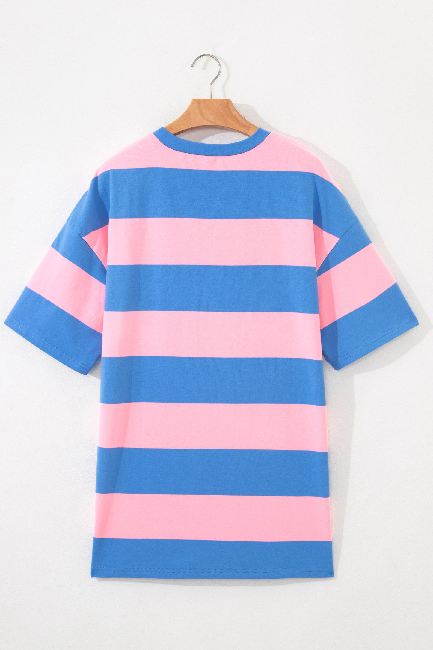 Oversized gestreepte T-shirt met kleurblokken en korte mouwen