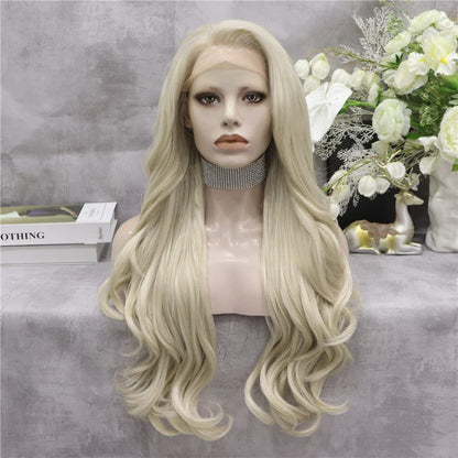 Machine Made Lace Wig Long Curly Hair