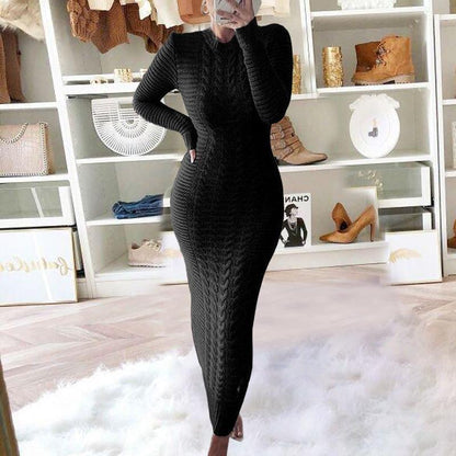 Twisted Long Sleeve Knit Dress