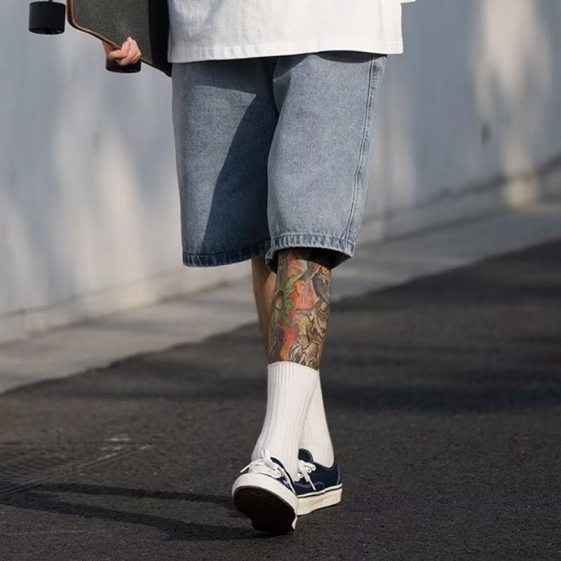 Men's Denim Shorts Summer Loose Five-Point Pants