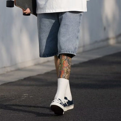 Men's Denim Shorts Summer Loose Five-Point Pants