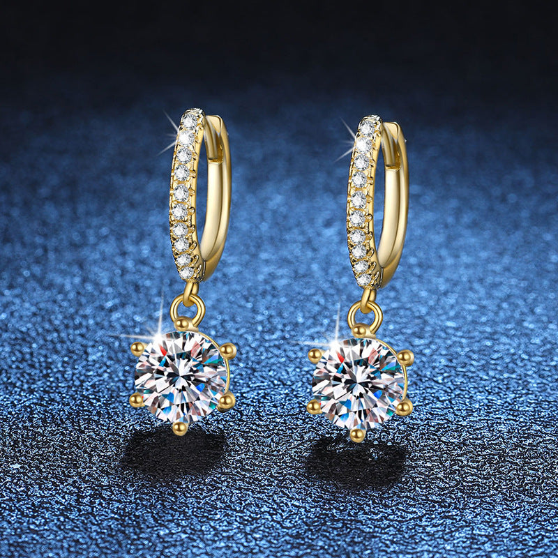 Moissanite sterling zilveren oorbellen