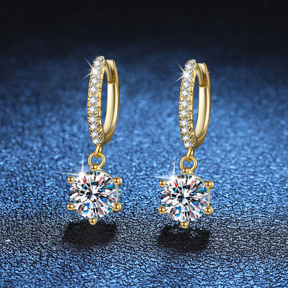 Moissanite sterling zilveren oorbellen