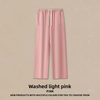 Heavyweight Washed Wide Leg Casual Pants