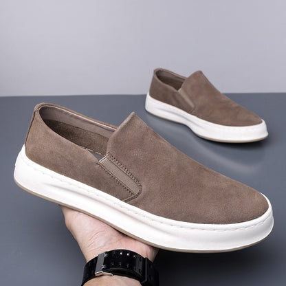 Men Casual Breathable Slip-On Loafers Solid Color Flat Sneakers