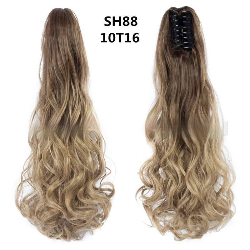 Synthetic Colorful Long Curly Hair Clip Ponytail