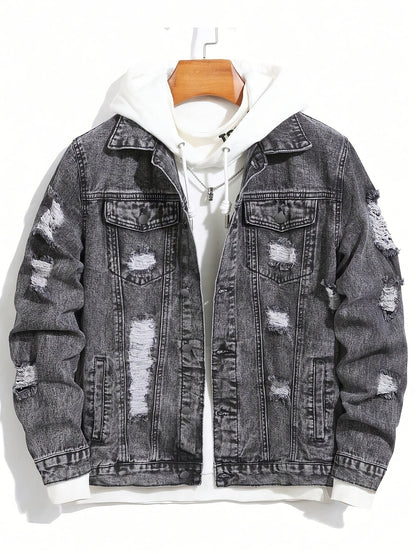 Men's Snowflake Washed Denim Jacket