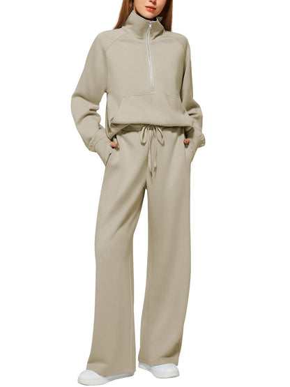 Women's Casual Two-Piece Tracksuit with Chain Detail