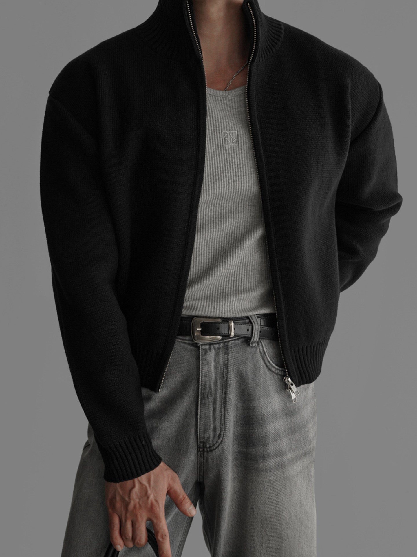Mens Short Knit Cardigan