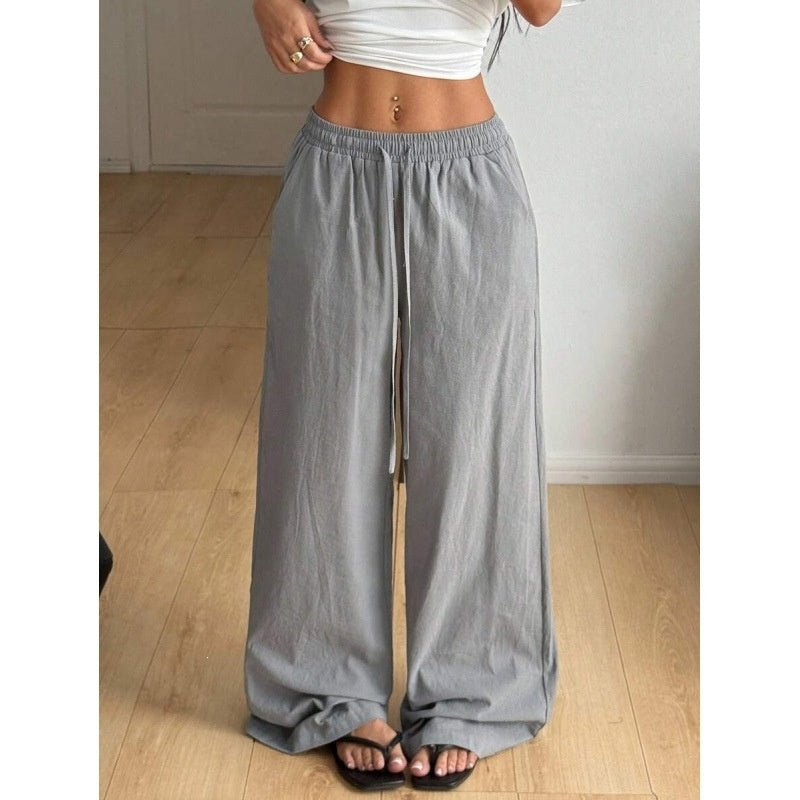 Womens Wide Leg Cotton Linen Pants