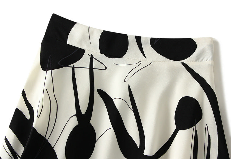 Rok met hoge taille en zwaluwstaartprint voor dames