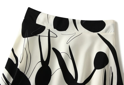 Rok met hoge taille en zwaluwstaartprint voor dames