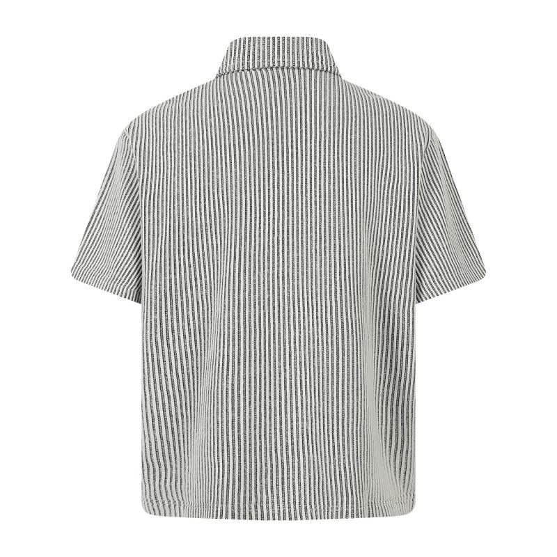 Striped loose short sleeved shirt