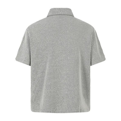 Striped loose short sleeved shirt