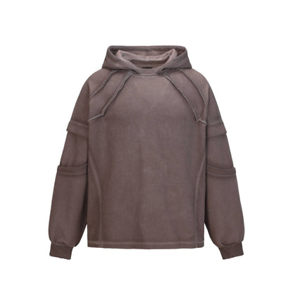 Exposed loop spliced hoodie