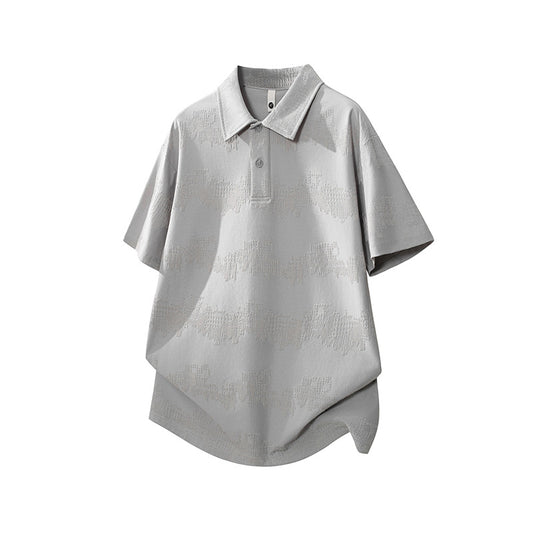 Stijlvolle  poloshirt met opstaande kraag en korte mouwen voor heren