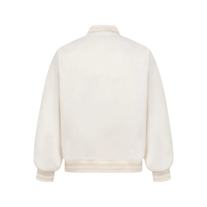 Jacket met borduursels en leren details unisex