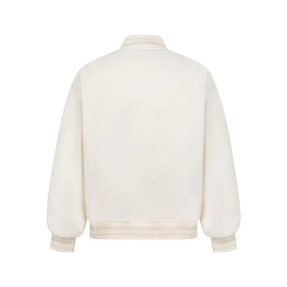 Jacket met borduursels en leren details unisex