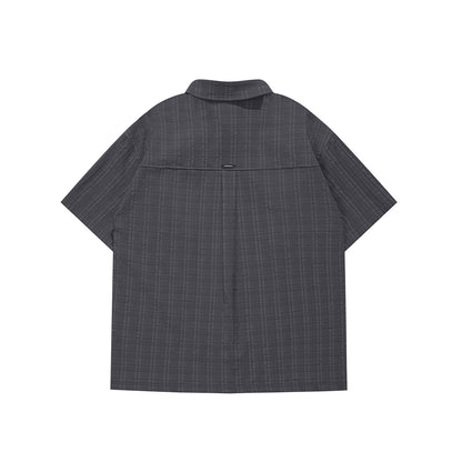 Pocket label striped shirt for men