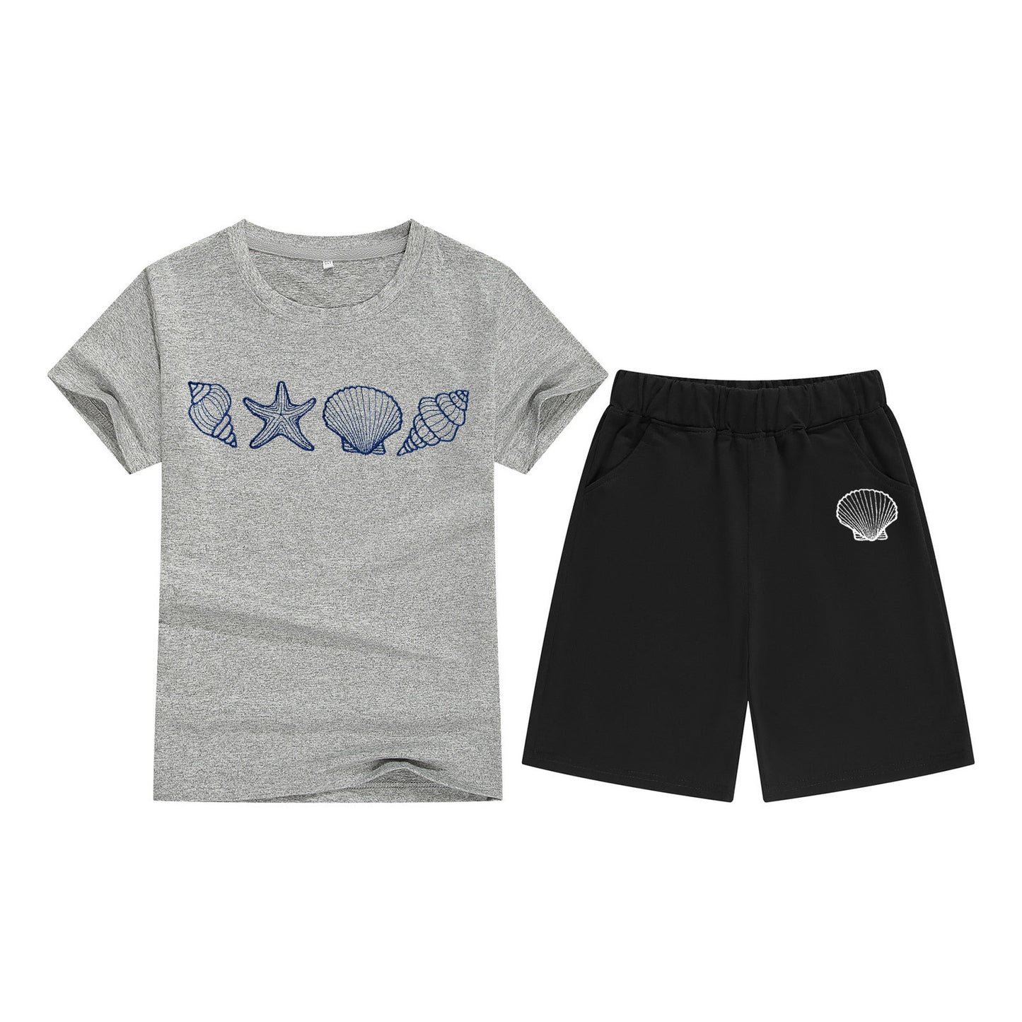 Unisex katoenen T-shirt met korte mouwen en shorts