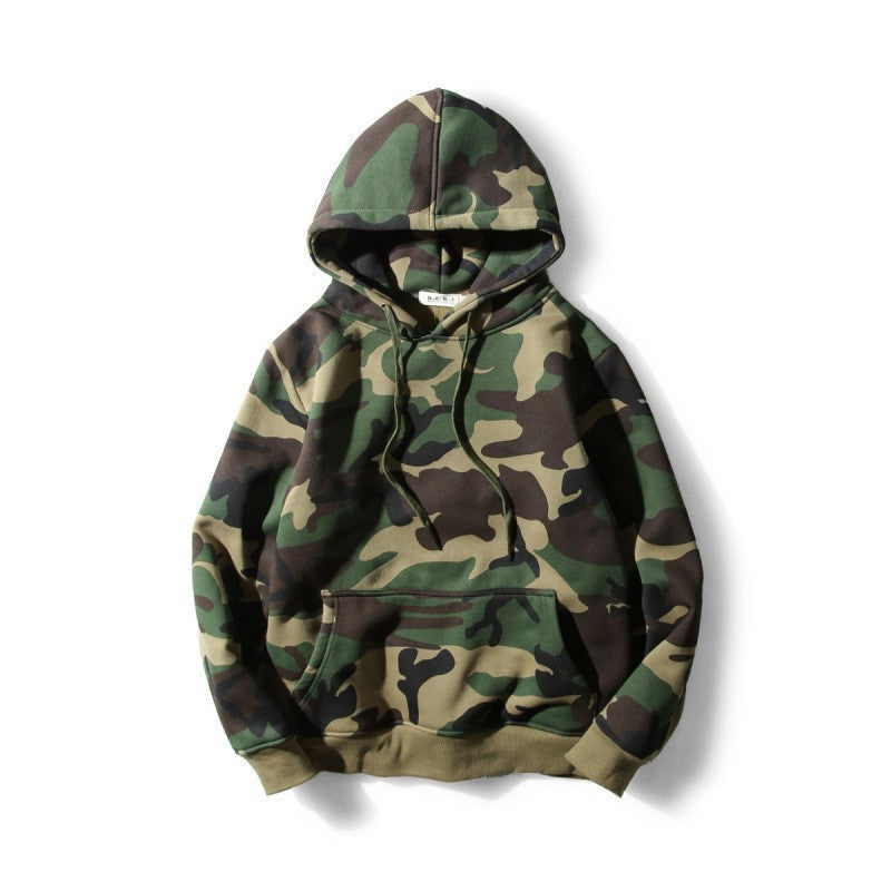 Camouflage hoodie loose hooded long sleeved jacket