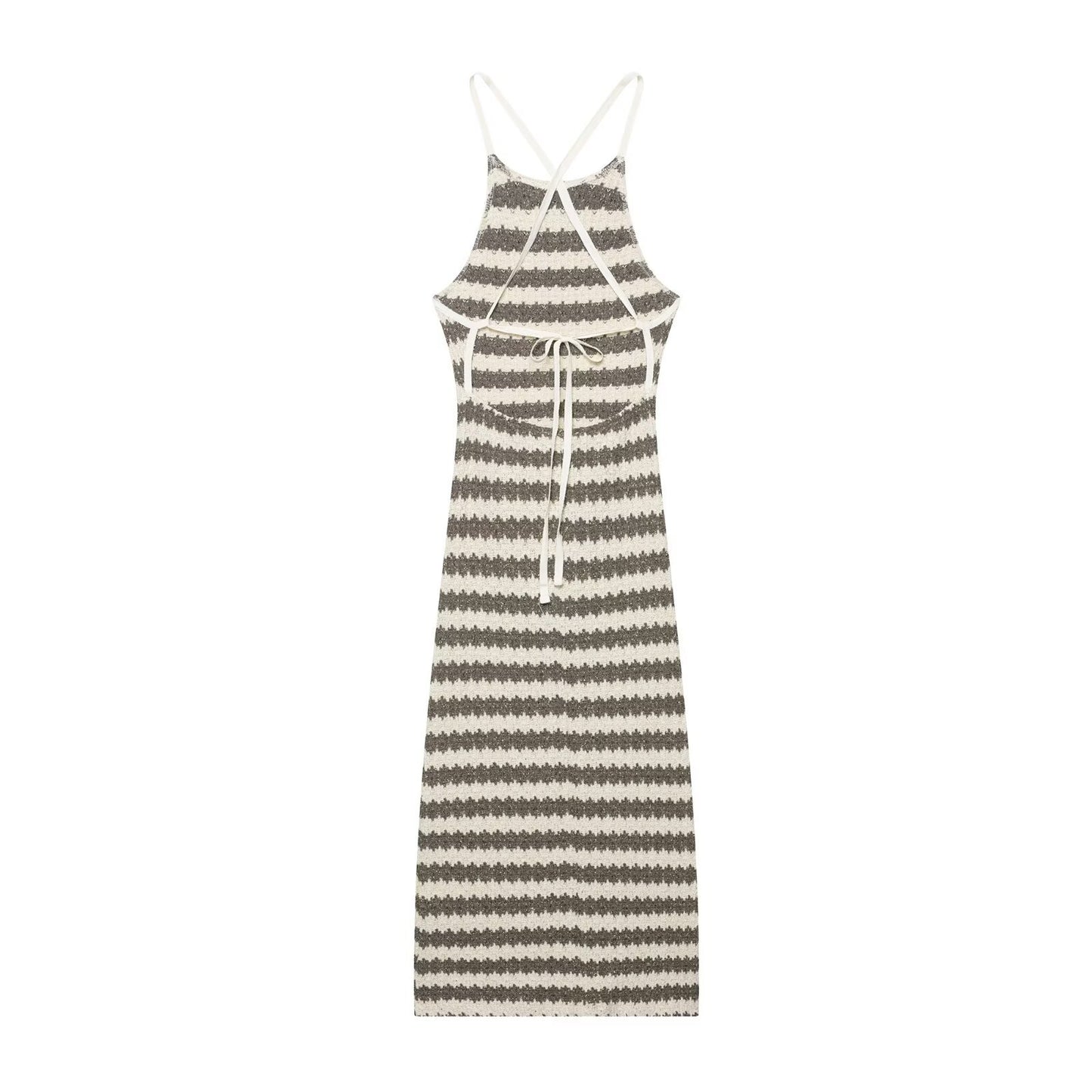 Striped Knitted Strap Dress