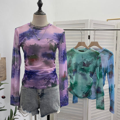 Pleated thin transparent top