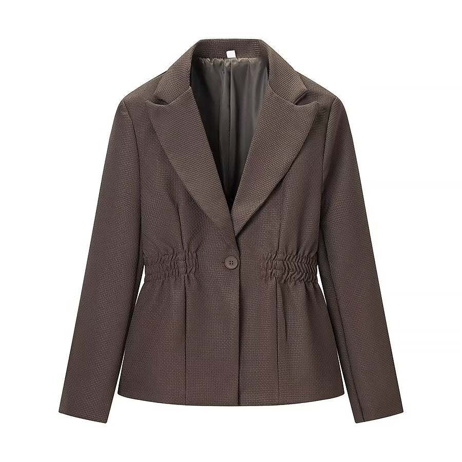 Blazer met lange mouwen geplooide en getailleerde taille