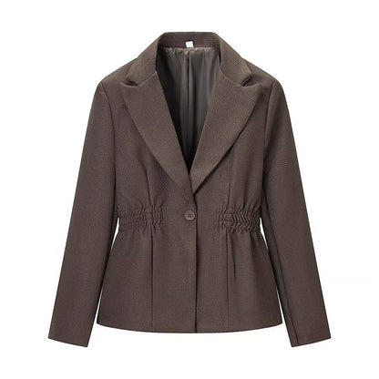 Blazer met lange mouwen geplooide en getailleerde taille