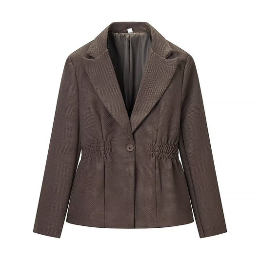 Blazer met lange mouwen geplooide en getailleerde taille