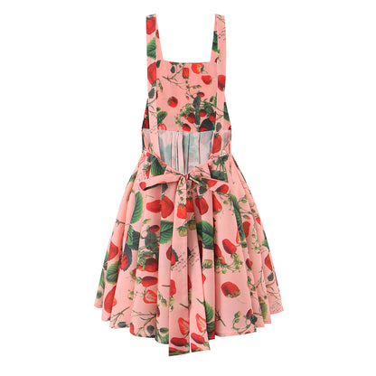 Bubble sleeve shirt suspender dress set