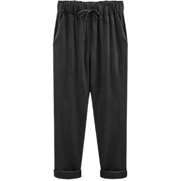 Autumn new pants women's cotton and linen cropped pants