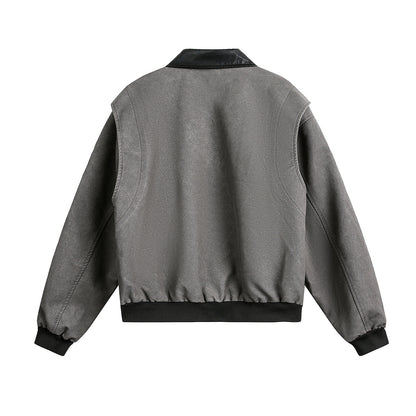 Loose PU leather jacket