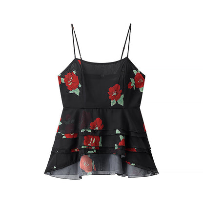 Printed top+skirt set